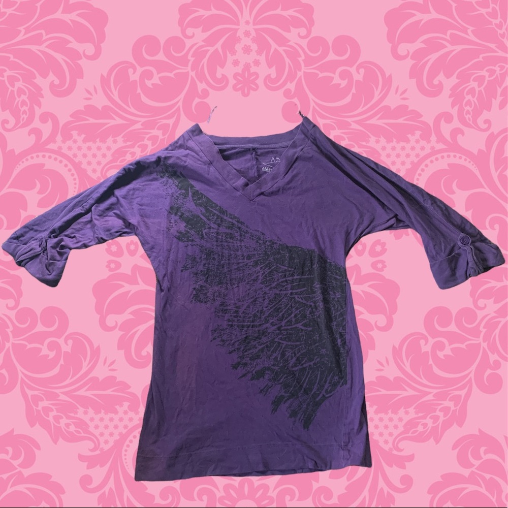 Purple Miley Cyrus shirt